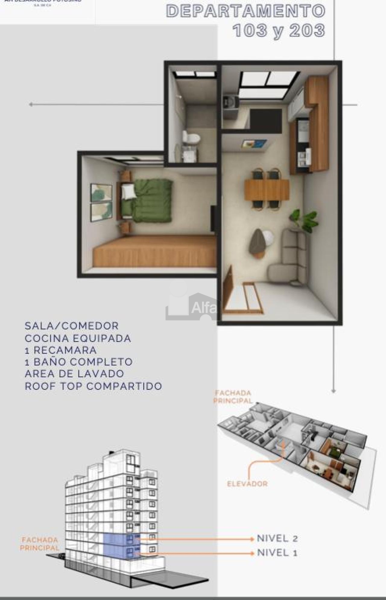 Departamentos en venta frente a asta Bandera zona, universitaria en San Luis Potosí.